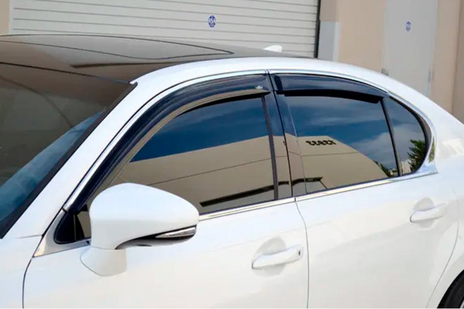 Lexus GS 2011-2020 Window deflectors with chrome trim (4 pcs, HIC) Photo 1