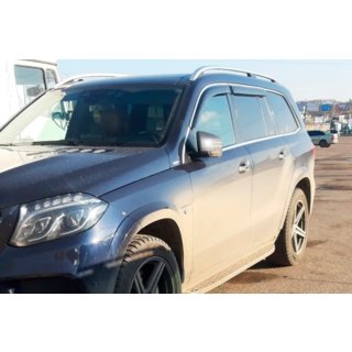 Window deflectors with chrome trim (4 pcs, HIC) Mercedes GLE W167 2018- photo 1