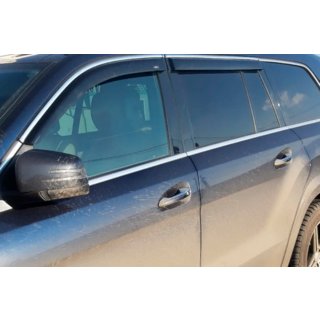 Window deflectors with chrome trim (4 pcs, HIC) Mercedes GLE W167 2018- photo 2