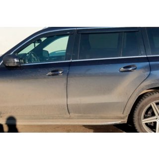 Window deflectors with chrome trim (4 pcs, HIC) Mercedes GLE W167 2018- photo 4