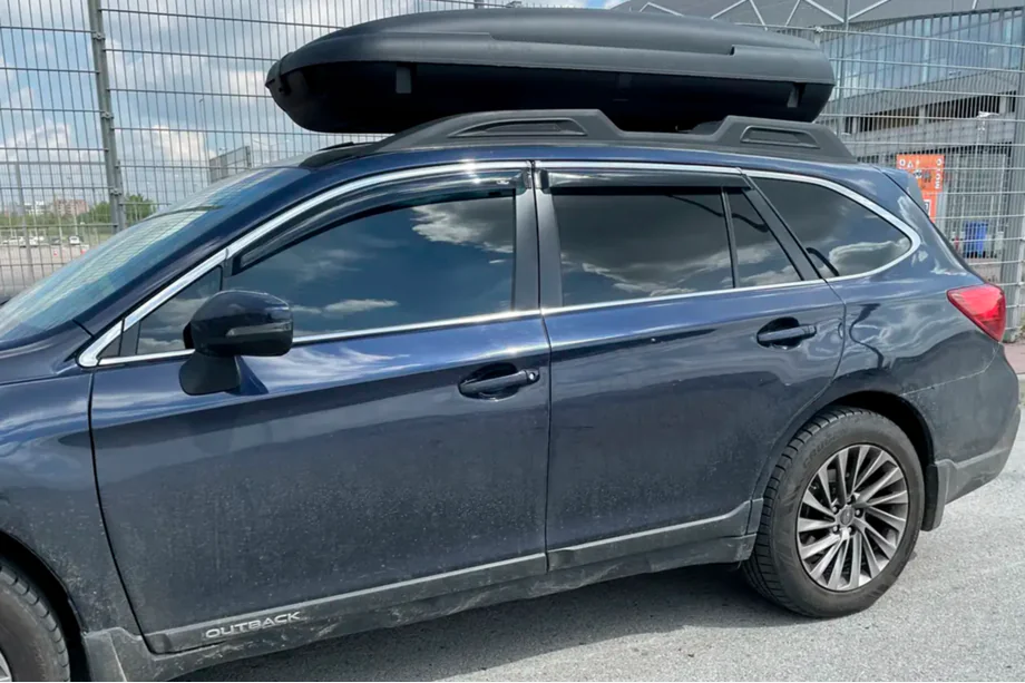 Subaru Outback 2014-2019 Window visors with chrome trim (4 pcs, HIC) Image