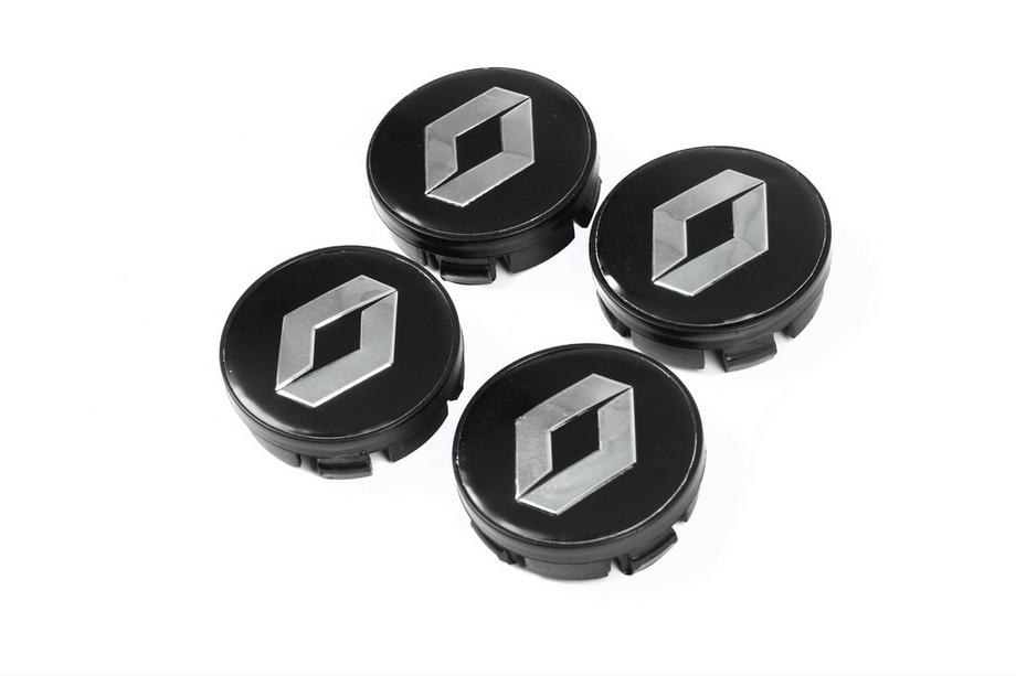 Renault Black Wheel Center Caps 5888 (60mm to 56mm, Set of 4) Image
