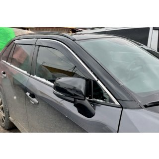 Window deflectors with chrome trim (4 pcs, HIC) photo 1
