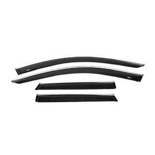 Window deflectors with chrome trim (4 pcs, HIC) Volkswagen Touareg 2018- photo 1