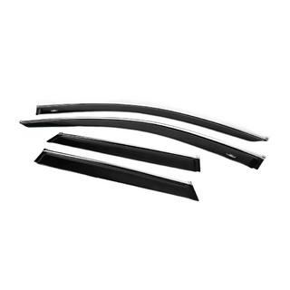 Window deflectors with chrome trim (4 pcs, HIC) Volkswagen Touareg 2018- photo 2