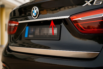 BMW X6 F16 2014-2019 Chrome trim above license plate photo 1