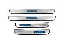 Chevrolet Captiva 2006-2019 Libao LED Door Sill Plates (2006-2011, 4 pcs, Stainless Steel) photo 2
