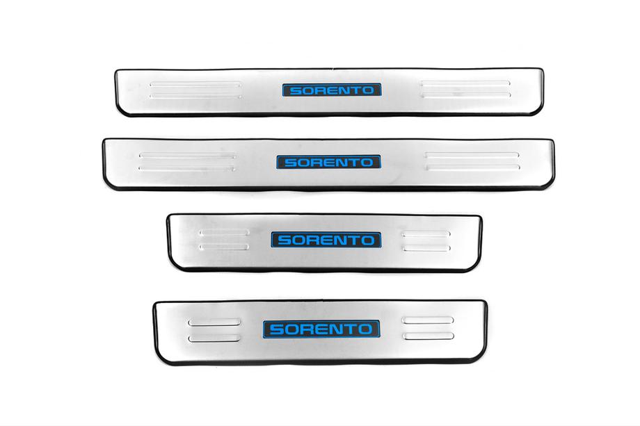 Kia Sorento II XM 2009-2014 Door Sill Protectors Libao (4 pcs, Stainless Steel) Image