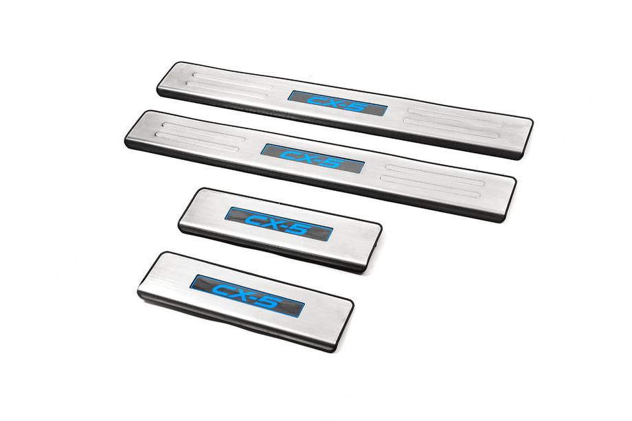 Mazda CX-5 2012-2017 Libao LED Door Sill Plates (4 pcs, Stainless Steel) Image