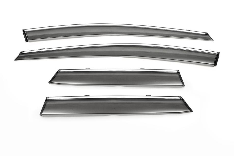 Mazda CX-7 2006-2012 Window deflectors with chrome (4 pcs, Libao) Image