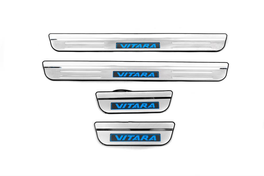 Suzuki Vitara 2015- Libao LED Door Sill Plates (4 pcs, Stainless Steel) Image