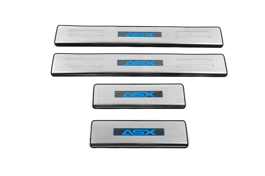 Mitsubishi ASX 2010-2023 Libao LED Door Sill Plates (4 pcs, Stainless Steel) Photo 1