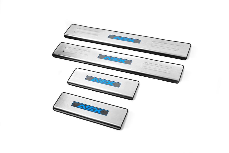 Mitsubishi ASX 2010-2023 Libao LED Door Sill Plates (4 pcs, Stainless Steel) Photo 2