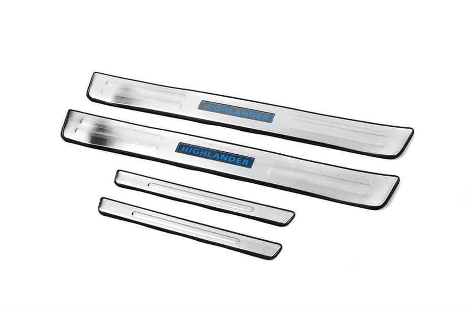 Toyota Highlander 2008-2013 Libao LED Door Sill Plates (4 pcs, Stainless Steel) Photo 1