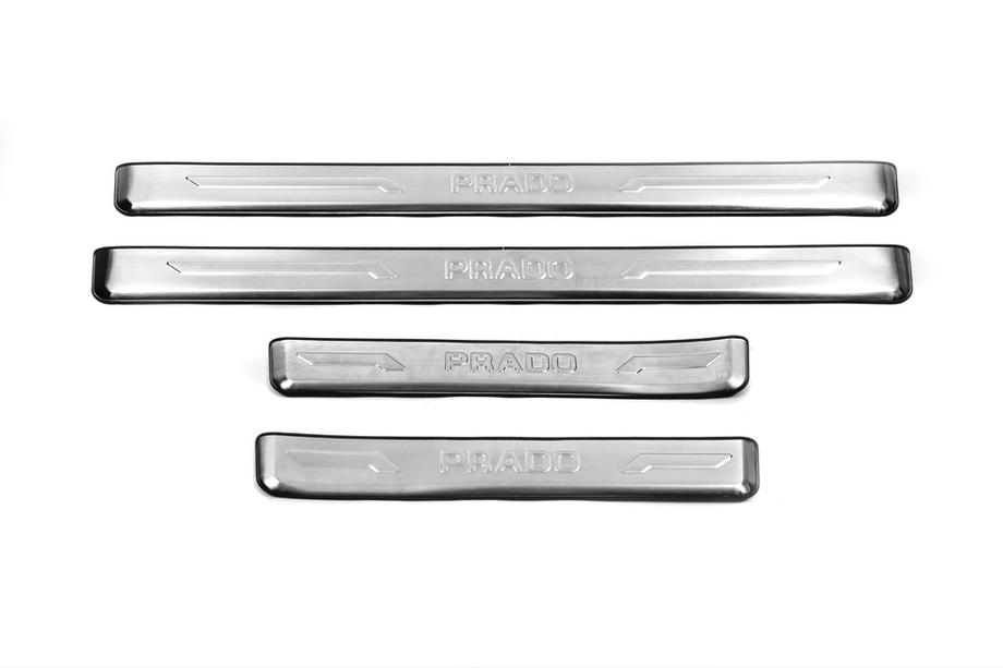 Toyota Land Cruiser Prado 150 2009-2023 Door Sill Covers (4 pcs, Stainless Steel) Photo 1