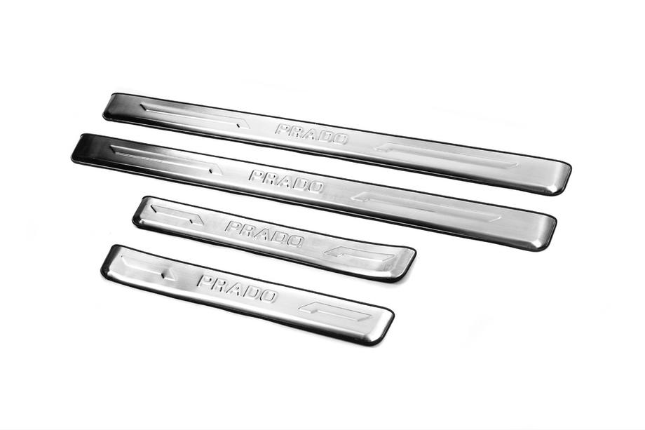Toyota Land Cruiser Prado 150 2009-2023 Door Sill Covers (4 pcs, Stainless Steel) Photo 2