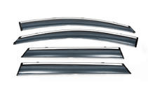 Nissan Qashqai 2014-2021 Window deflectors with chrome trim (4 pcs, Libao) photo 2