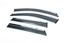 Nissan Qashqai 2014-2021 Window deflectors with chrome trim (4 pcs, Libao) photo 3