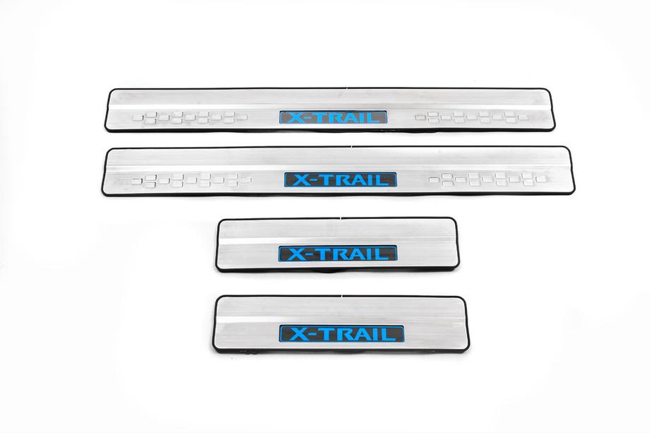Nissan X-trail T32/Rogue 2014-2021 Libao LED Door Sill Plates (4 pcs, Stainless Steel) Photo 2