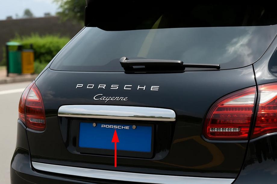 Porsche Cayenne 2010-2017 Trunk trim above license plate Libao (stainless steel) Image