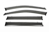 Subaru Outback 2009-2014 Window deflectors with chrome trim (4 pcs, Libao) photo 1