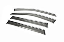 Subaru Outback 2009-2014 Window deflectors with chrome trim (4 pcs, Libao) photo 3