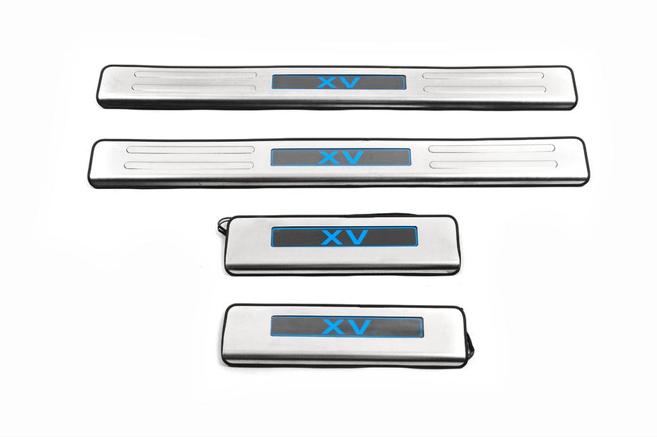 Subaru XV 2011-2017 Libao LED Door Sill Plates (4 pcs, Stainless Steel) Image