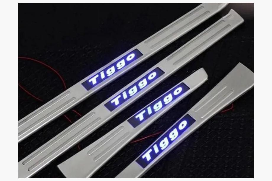 Chery Tiggo 1 2005-2016 Door Sill Plates Libao LED 2010-2014 (4 pcs, stainless steel) Image