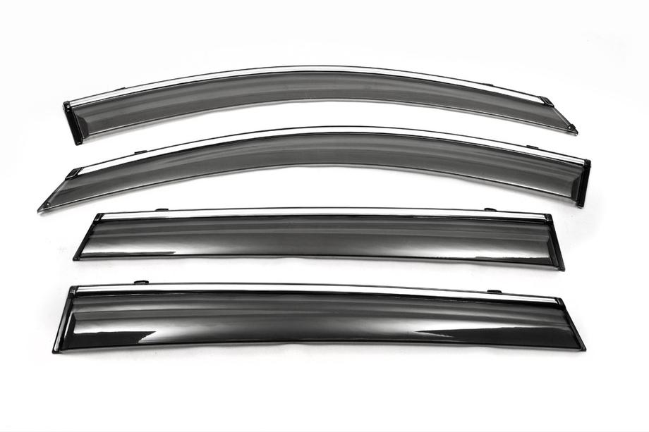 Chery Tiggo 5 2013- Chrome Window Deflectors (4 pcs, Libao) Image