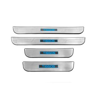 Libao LED Door Sill Plates (4 pcs, Stainless Steel) Chery Tiggo 5 2013- photo 2