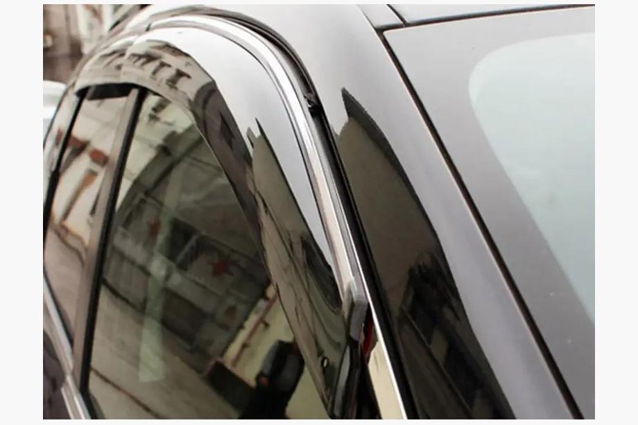 GreatWall Haval H6 2011- Window Deflectors with Chrome Trim 2012-2016 (4 pcs, Libao) Photo 4