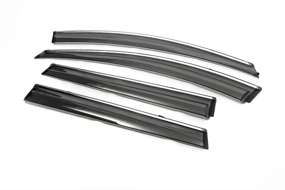 GreatWall Haval H6 2011- Window Deflectors with Chrome Trim 2012-2016 (4 pcs, Libao) Photo 2