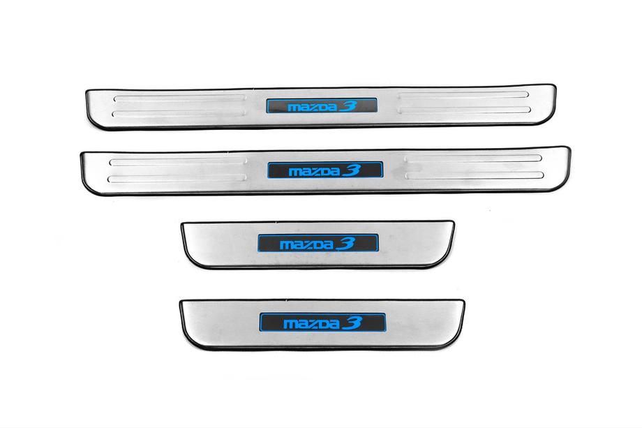 Mazda 3 2009-2013 Libao LED Door Sill Plates (4 pcs, Stainless Steel) Image