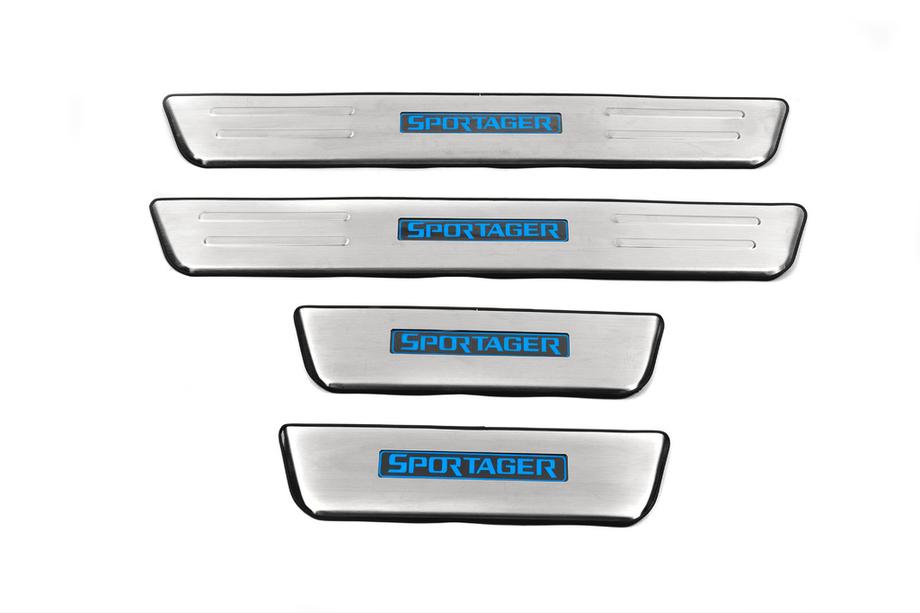 Kia Sportage 2010-2015 Libao LED Stainless Steel Door Sill Plates Image