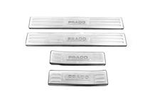 Toyota Land Cruiser Prado 150 2009-2023 Interior door sill protectors V1 (4 pcs, stainless steel) photo 1