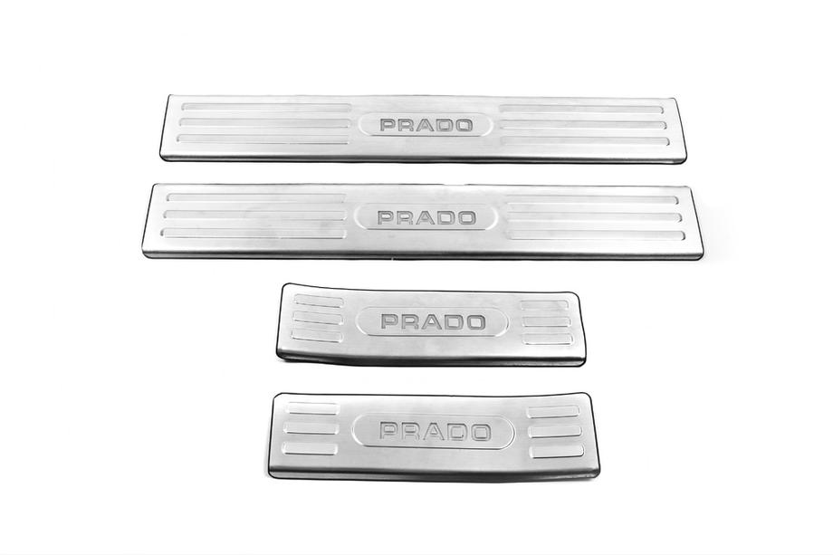 Toyota Land Cruiser Prado 150 2009-2023 Interior door sill protectors V1 (4 pcs, stainless steel) Image