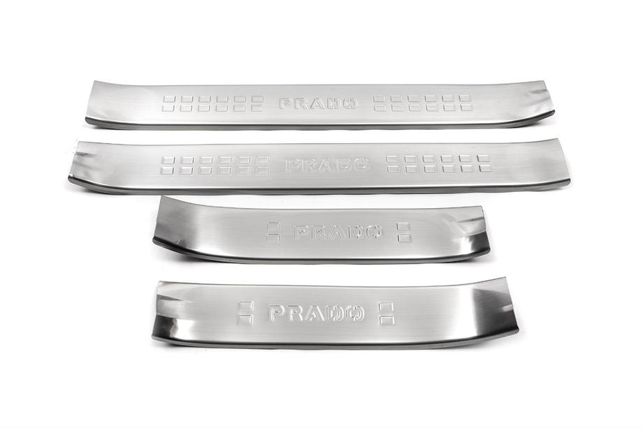 Toyota Land Cruiser Prado 150 2009-2023 Interior door sill protectors V2 (4 pcs, stainless steel) Image