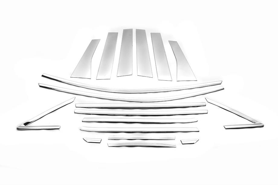 Ford Kuga/Escape 2013-2019 Full Window Trim Set Libao (18 pcs, Stainless Steel) Image
