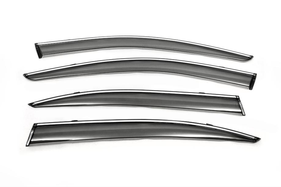Skoda Octavia II A5 2010-2013 Chrome Window Deflectors LiftBack (4 pcs, Libao) Image