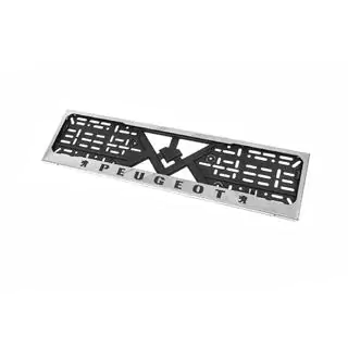 License Plate Frame Chrome Peugeot (1 pc, Stainless Steel) photo 2