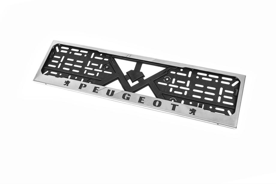 Peugeot License Plate Frame Chrome Peugeot (1 pc, Stainless Steel) Photo 2