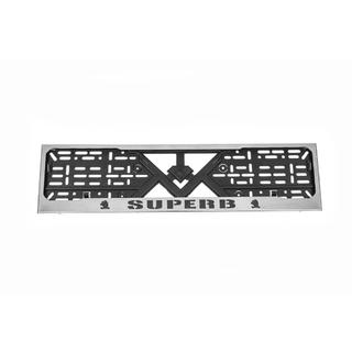 License Plate Frame Chrome (1 pc, Stainless Steel) Skoda Superb 2015-2024 photo 1