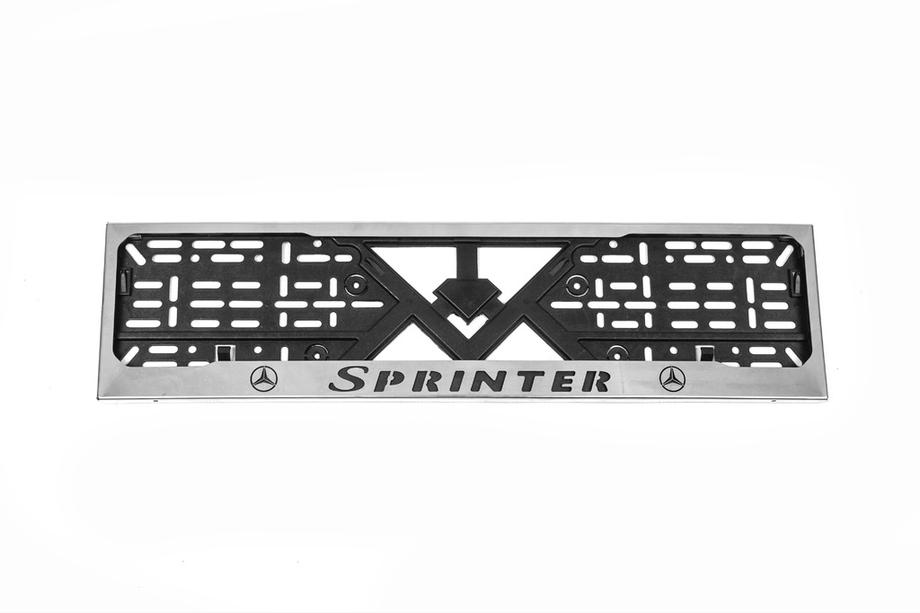 Mercedes Sprinter W901/902/903/904/905 1995–2006 License Plate Frame Chrome (1 pc, Stainless Steel) Image