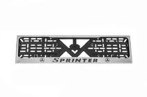 Mercedes Sprinter W907/W910 2018- License Plate Frame Chrome (1 pc, Stainless Steel) photo 1
