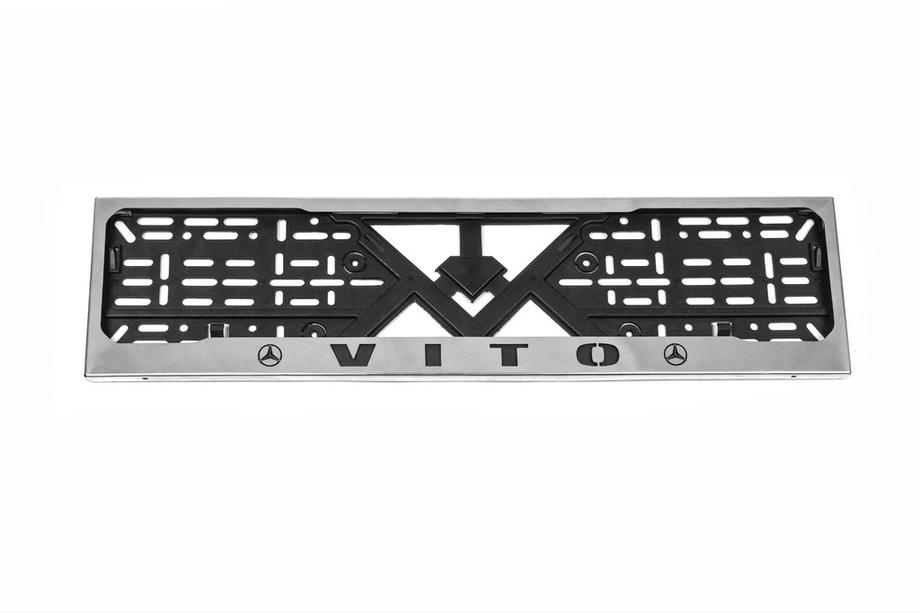 Mercedes Vito/V-class W447 2014- License Plate Frame Chrome (1 pc, Stainless Steel) Image