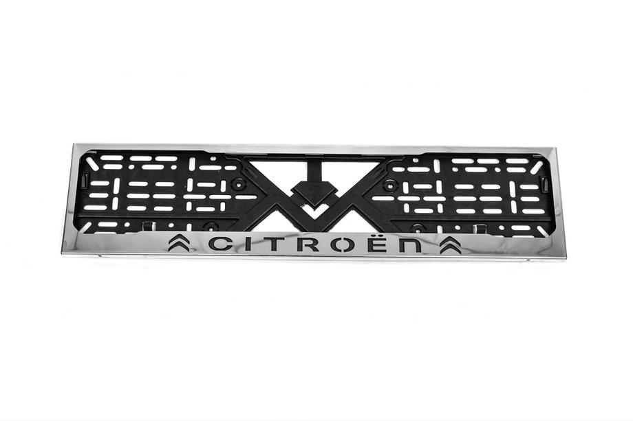 Citroen License Plate Frame Chrome Citroen (1 pc, Stainless Steel) Image