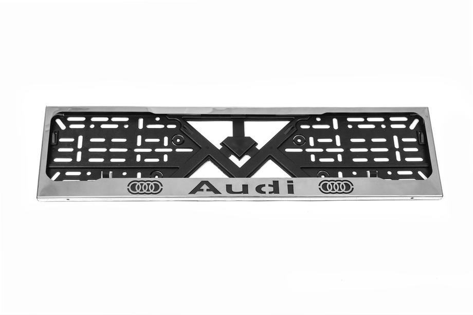 Audi License Plate Frame Chrome Audi (1 pc, Stainless Steel) Photo 3