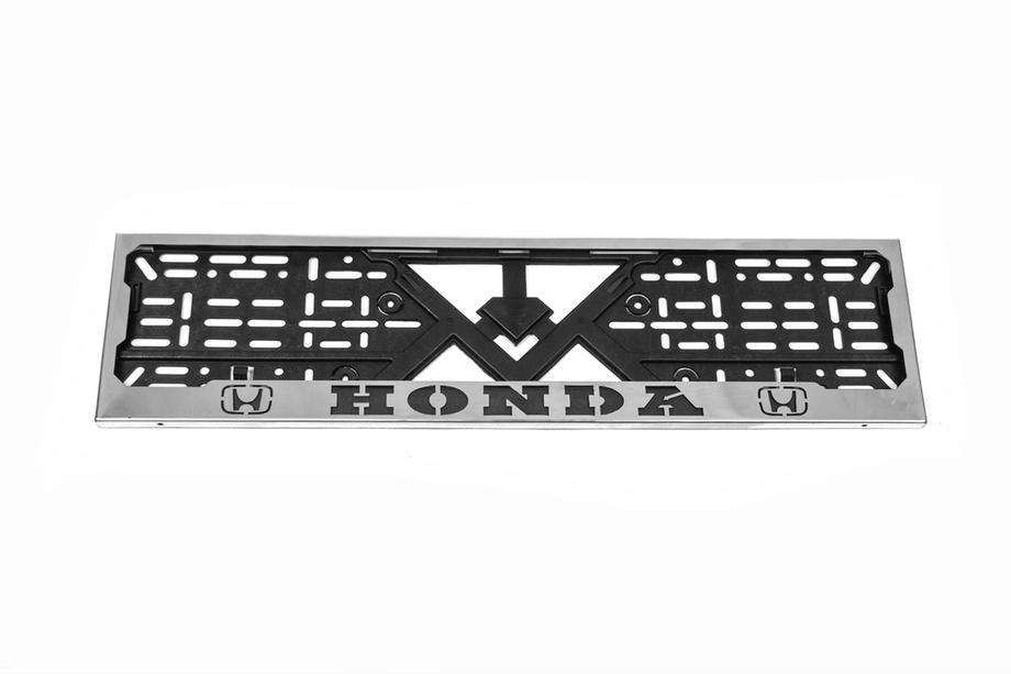 Honda License Plate Frame Chrome Honda (1 pc, Stainless Steel) Photo 1