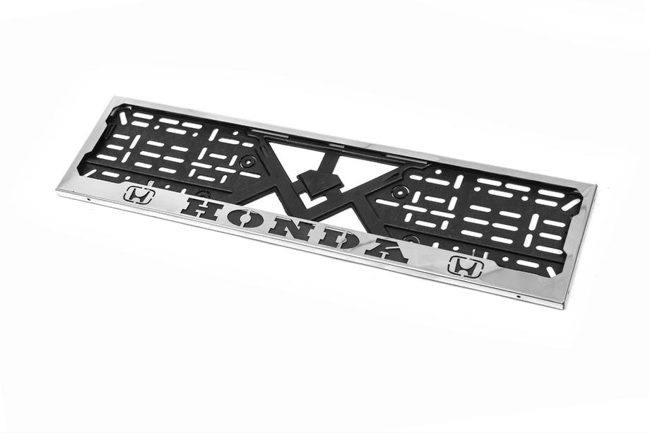 Honda License Plate Frame Chrome Honda (1 pc, Stainless Steel) Photo 2