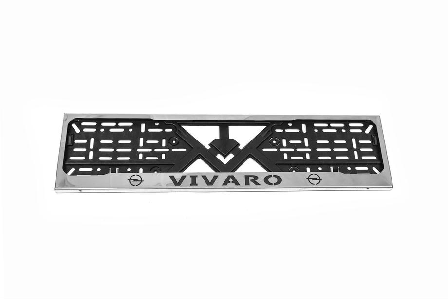 Opel Vivaro 2015-2019 License Plate Frame Chrome (1 pc, Stainless Steel) Image